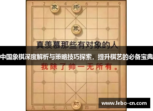 中国象棋深度解析与策略技巧探索，提升棋艺的必备宝典